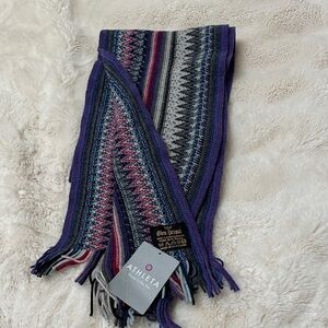Athleta Striped Knit Scarf in Purple and Blue